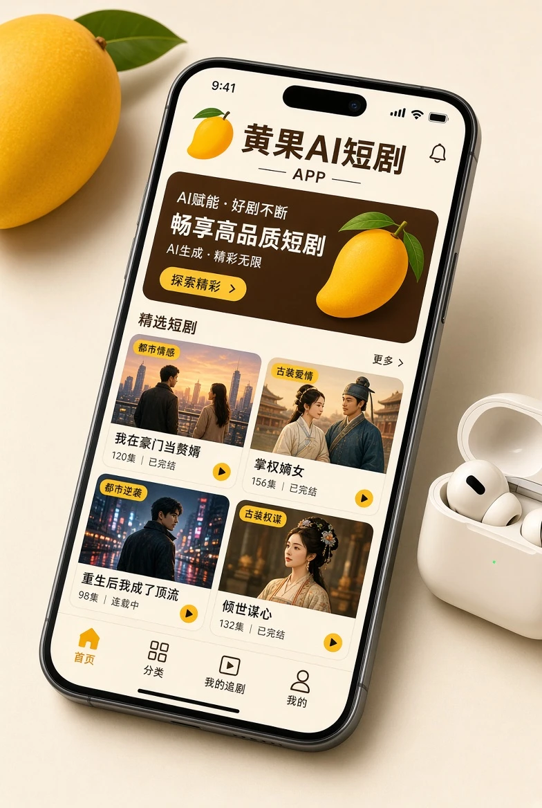 黄果短视频移动应用界面